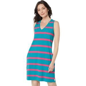 Toad&Co Grom Tank Dress Hemp Blend Blue Pink Stripe XL Casual Cute Comfortable